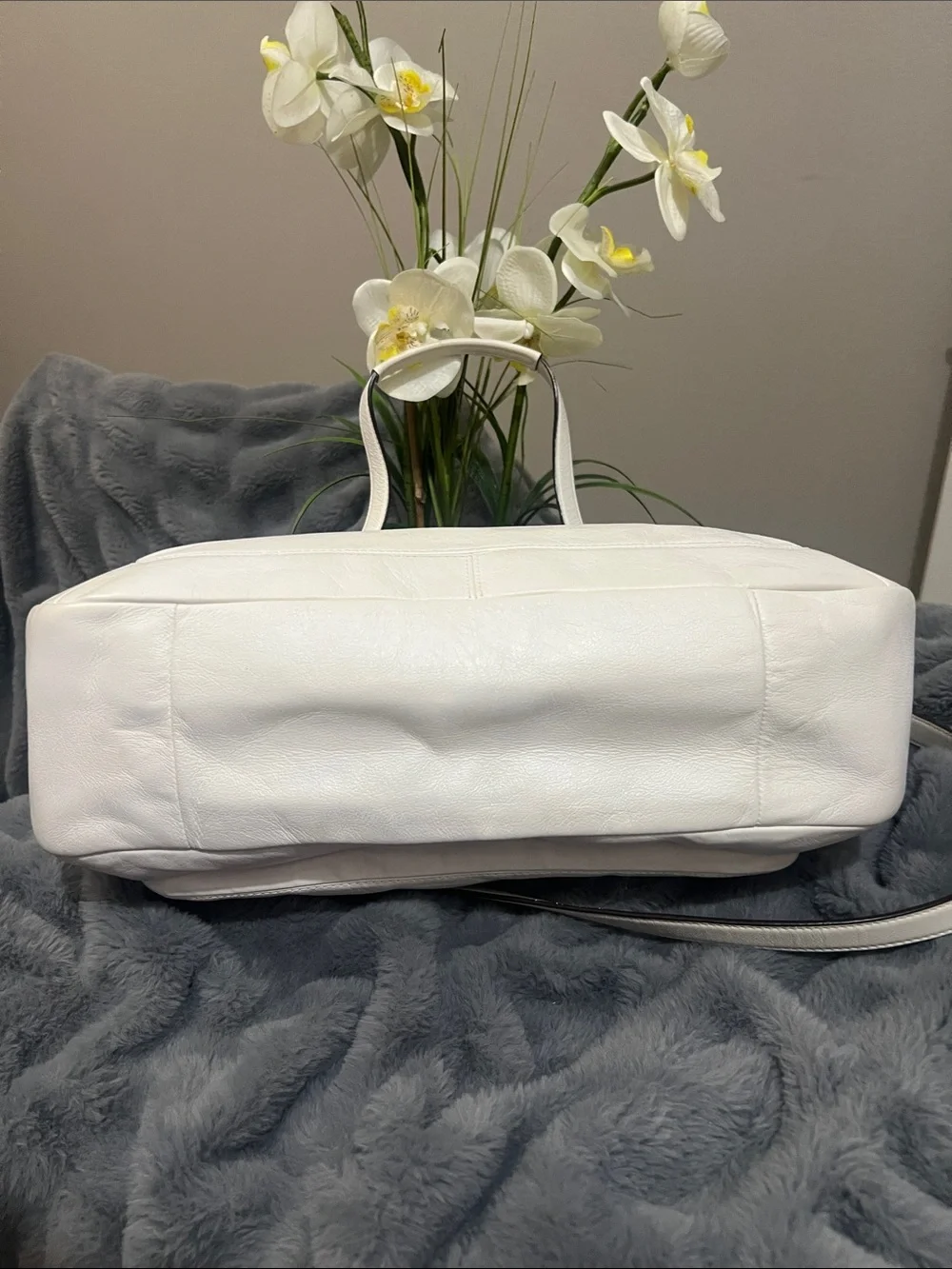 Coach Vintage Cream Campbell Flap Leather Satchel Retail $398 GUC